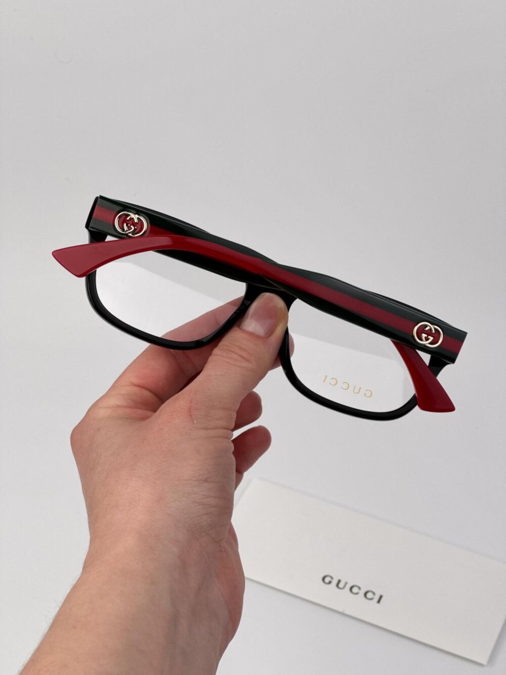 Gucci GG0278ON 011 Rectangle Eyeglasses – Black Green | Unisex Designer Frames - Picture 2 of 12